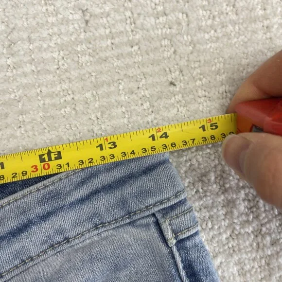 Joseph Ribkoff Jeans Blue Floral / Pearl Embellished Distressed Women Read - Picture 9 of 13